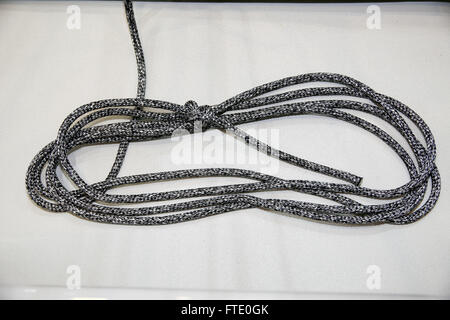 Close up figure huit noeud fait à la corde pour les marins Banque D'Images