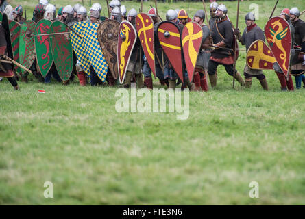 Troupes à la reconstitution de la bataille de Hastings, 1066 Banque D'Images