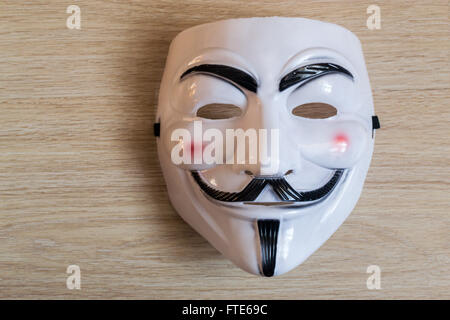 UFA - RUSSIE 22e Février 2016 - Le masque de Guy Fawkes vue dans le film V pour Vendetta est vue comme un symbole de la désobéissance civile Banque D'Images