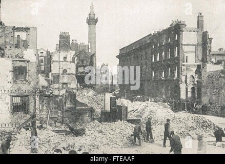 Sackville Street (maintenant la Rue O'Connell) pendant les vacances de Pâques 1916 soulèvement Banque D'Images