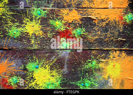 Taches de peinture sur les conseils d'un vieux Banque D'Images