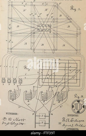 Collection de brevets accordés aux États-Unis Thomas A. Edison, 1869-1884 (1869) Banque D'Images