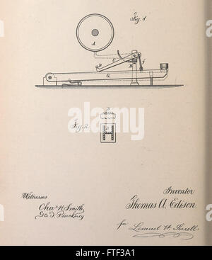 Collection de brevets accordés aux États-Unis Thomas A. Edison, 1869-1884 (1869) Banque D'Images