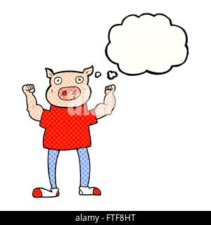 Bulle pensée dessiné à main levée de l'homme sans tête de dessin animé Illustration de Vecteur