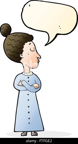 Caricature victorienne stricte avec l'enseignant speech bubble Illustration de Vecteur