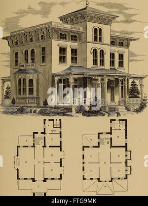 L'architecture de Hobbs- contenant des dessins et plans de masse pour les villas, chalets et autres édifices, les deux suburbain et rural, adaptée aux États-Unis. Avec des règles pour la critique et l'introduction Banque D'Images