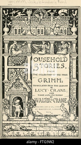 Une collection de contes de fées célèbres rassemblés par les Frères Grimm, publié en 1914, comprenant des histoires telles que Cendrillon, Blanche-neige, Hansel et Gretel, préservant le folklore et la tradition allemands. Banque D'Images