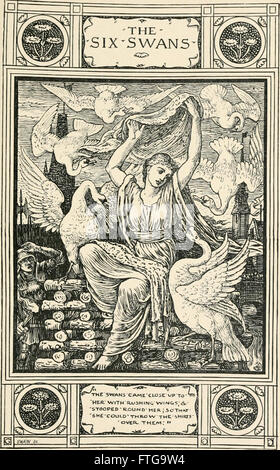 Household Stories from the Collection of the Brothers Grimm (1914) compile quelques-uns des contes de fées les plus célèbres des frères Grimm, préservant les histoires folkloriques européennes traditionnelles qui ont été transmises depuis des générations. Banque D'Images