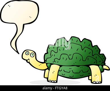 Tortue dessin animé avec bulle Illustration de Vecteur