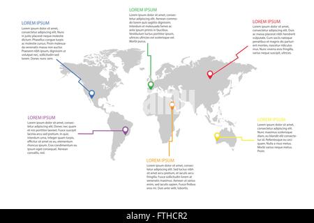 Carte du monde Illustration Infographies Illustration de Vecteur