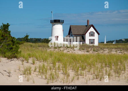 Port étape phare est le seul phare sans sa lanterne sur Cape Cod. Banque D'Images