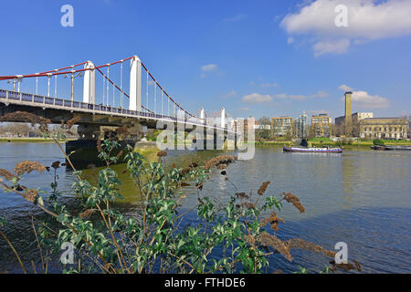 Chelsea Bridge sur la Tamise à Londres. Banque D'Images