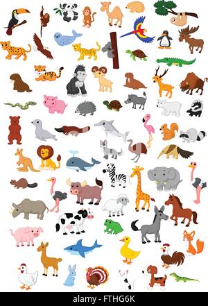 Illustration du grand animal cartoon set Illustration de Vecteur