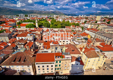 Split vieux centre-ville Vue aérienne, la Dalmatie, Croatie Banque D'Images