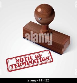 Stamp Avis de résiliation en rouge sur fond blanc Illustration de Vecteur