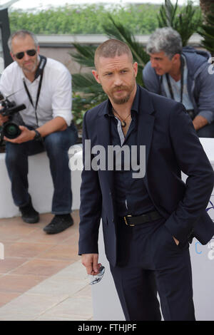 Photocall du film Mad Max Fury Road 'la' par George Miller, 68 ème Festival de Cannes. Acteur Tom Hardy Banque D'Images