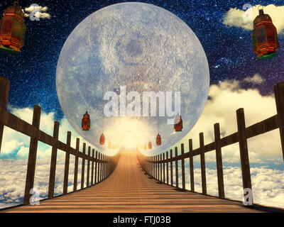 Scène 3d pour Eid Mubarak islamique ou d'autres événements Banque D'Images