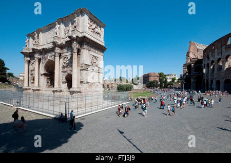 L'Italie, Lazio, Rome, Arco di Constantino, Arc de Constantin Banque D'Images