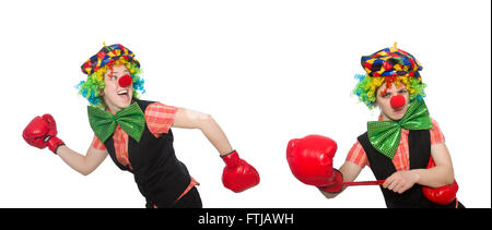 Clown dans diverses poses isolated on white Banque D'Images