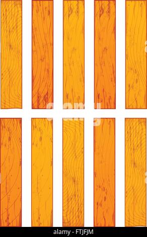 Dix planches de bois différents réaliste isolated on white Illustration de Vecteur