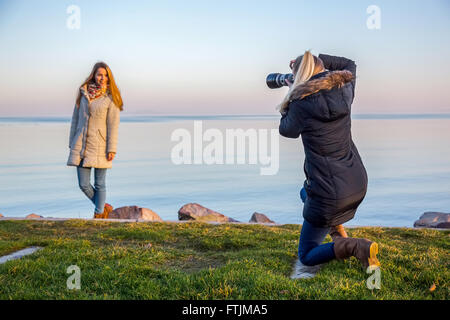 Photographe en action Banque D'Images