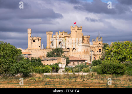 Château médiéval d'Olite en Navarre, Espagne Banque D'Images