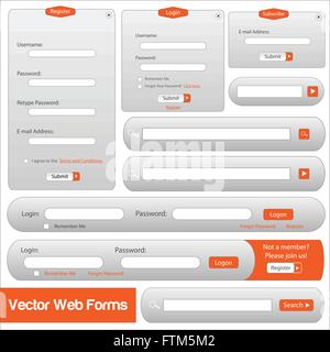 Modèle de formulaires Web d'Orange Illustration de Vecteur