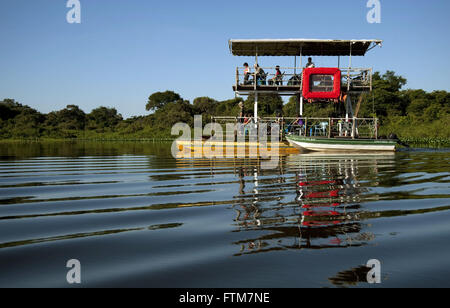 Les touristes tour sur punt corixo à Sao Domingos arm de Rio Miranda Banque D'Images