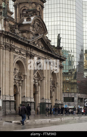 Cathédrale Plaza de Armas à Santiago - Chili - Construction du xvie siècle Banque D'Images