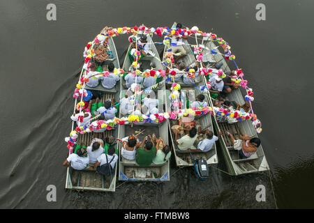 Procession fluviale de la fête de Saint Benoît et Saint Sébastien Banque D'Images