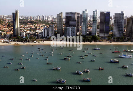 Vue aérienne de la promenade de l'Avenue Beira Mar à Fortaleza Banque D'Images