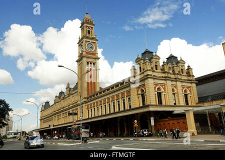 Luz Station à Sao Paulo, Brésil vue aérienne. Gare dans le quartier de Luz.  Bâtiment accueillant le Musée de la langue portugaise Photo Stock - Alamy