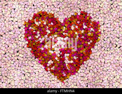 Forme du cœur de beaucoup de petits isolated on white love concept Banque D'Images