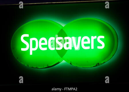 Opticiens Specsavers inscrivez-logo. Banque D'Images