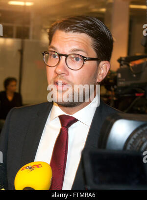 JIMMIE ÅKESSON Chef de les Démocrates suédois Banque D'Images