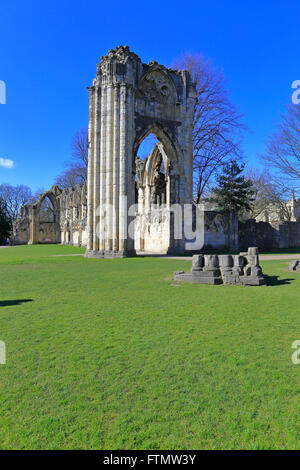 St Mary's Abbey, Musée Jardins, York, North Yorkshire, Angleterre, Royaume-Uni. Banque D'Images