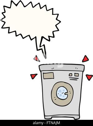 Dessiné à main levée bulle cartoon lave-linge Illustration de Vecteur