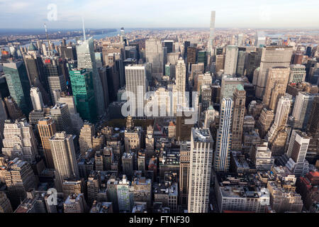 Toits de New York de l'Empire State Building, New York, Amérique Banque D'Images