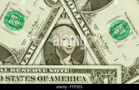 Heureux le président George Washington sourires sur dollar bill Banque D'Images