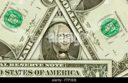 George Washington nerd Hipster porte des lunettes et une barbe a grandi Banque D'Images