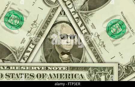 George Washington nerd hipster grave porte des lunettes Banque D'Images