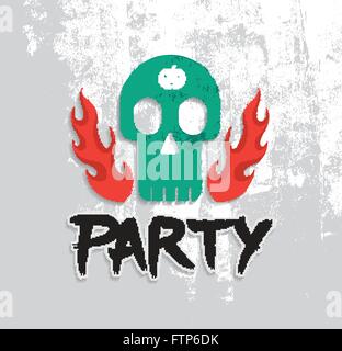 Parti de l'affiche avec tête vector illustration. Illustration de Vecteur