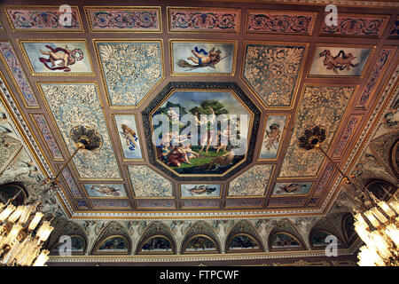 Décoration de plafond d'une des salles de musée de la République - Palais de Catete Banque D'Images