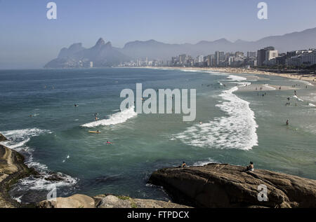 Plages de Ipanema et Leblon compte tenu de l'Arpoador stone - Pedra da Gavea et frères Hill Accessoire Banque D'Images