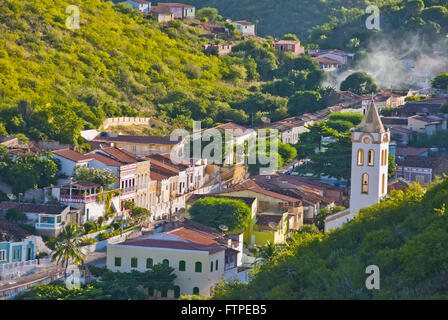Vue supérieure du centre-ville historique de Piranhas Banque D'Images