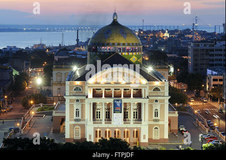 Vue de dessus de la Teatro Amazonas - construit en 1896 durant le boom du caoutchouc Banque D'Images