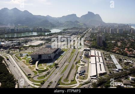 Vista aerea da Cidade das Artes - complexo cultural no bairro Barra da Tijuca Banque D'Images
