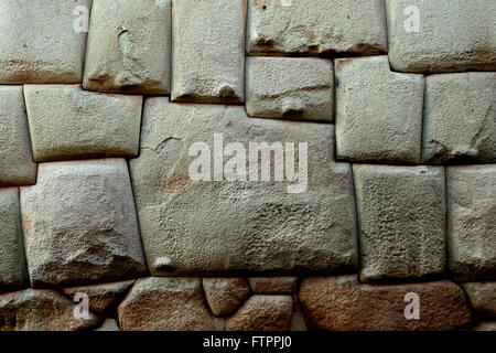 Twelve-Angle Stone (Hatunrumiyoc), mur Inca, Cusco, Pérou Banque D'Images