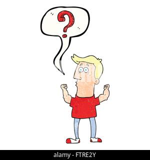 Freehand bulle cartoon texturé avec la question de l'homme Illustration de Vecteur