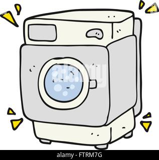 Freehand drawn cartoon le grondement d'un lave-linge Illustration de Vecteur